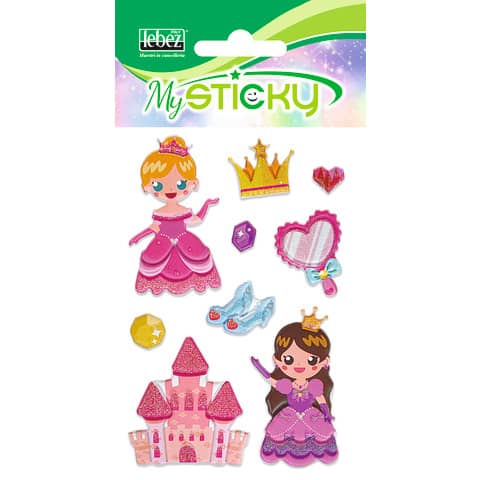 Espositore da banco 48 Stickers gommati Lebez Fantasy 6 soggetti assortiti A913